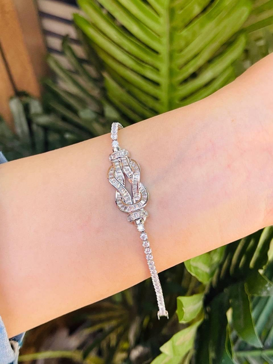 Baguette Knot Crystal Bracelet