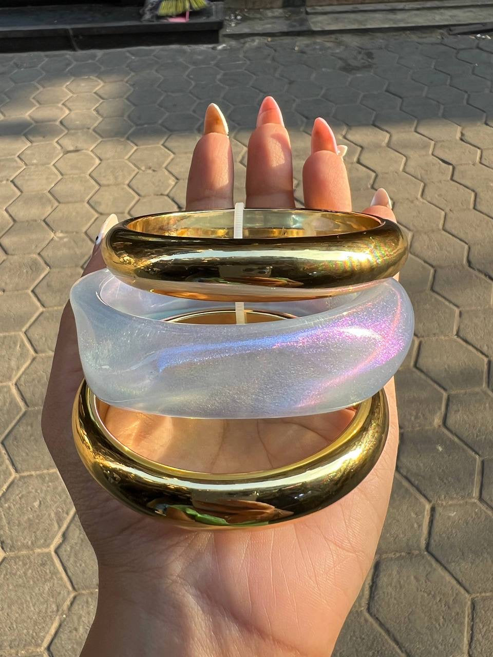 Galaxy Glitter Bangle Stack