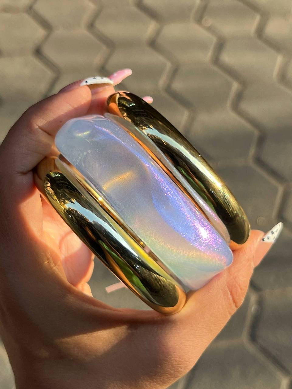 Moonstone Glow Bangle Stack